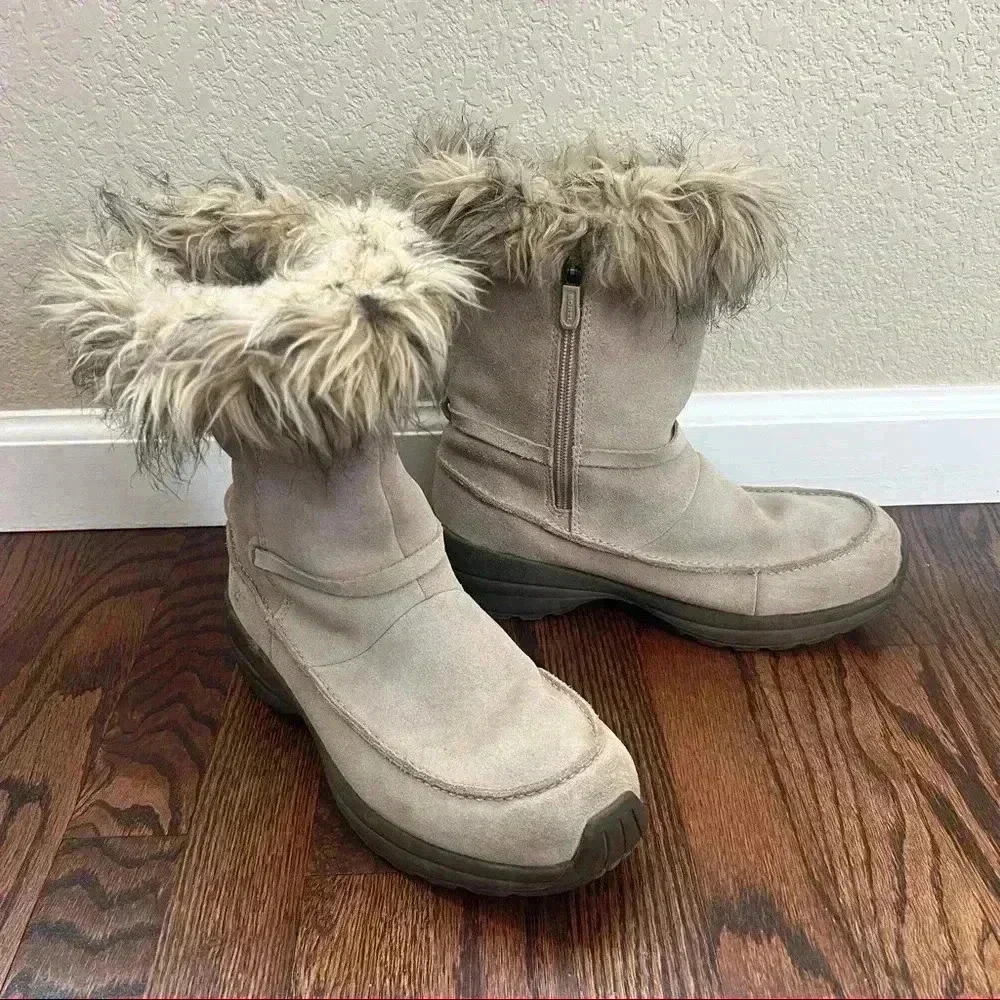 Sorel Northern Lite Tall Snow Boot Suede Faux Fur Tan NL1431-265 Zip Size 9